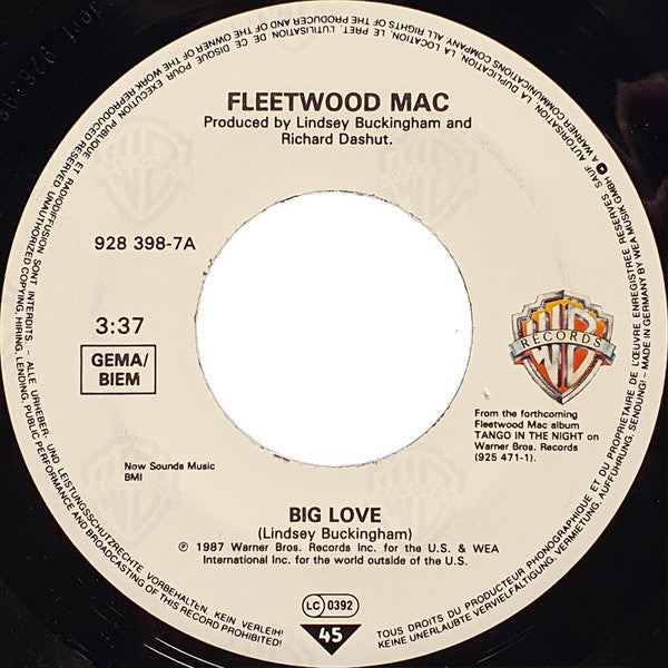 Fleetwood Mac : Big Love (7", Single)