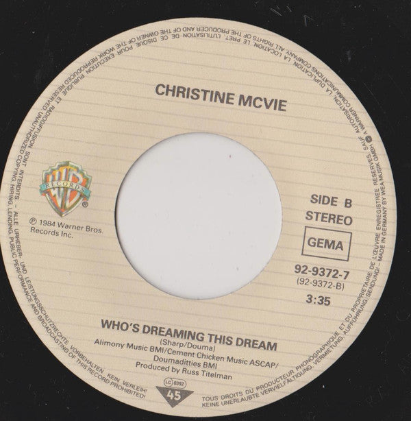 Christine McVie : Got A Hold On Me  (7", Single)