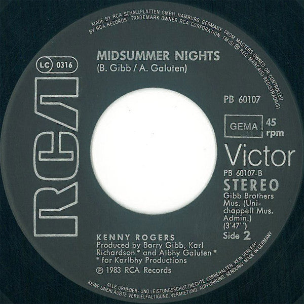 Kenny Rogers Duet With Dolly Parton : Islands In The Stream (7", Single)