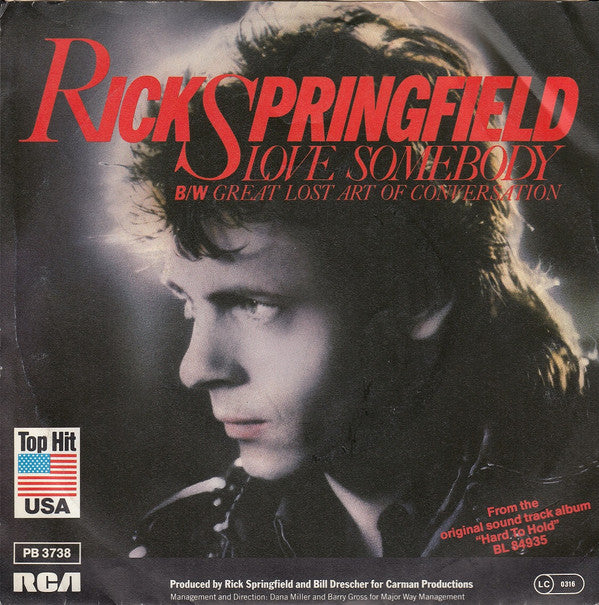Rick Springfield : Love Somebody (7", Single)