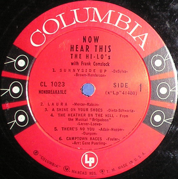 The Hi-Lo's With Frank Comstock : Now Hear This (LP, Album, Mono, Tit)