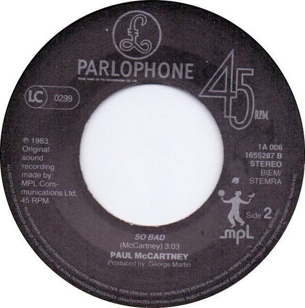 Paul McCartney : Pipes Of Peace (7", Single)