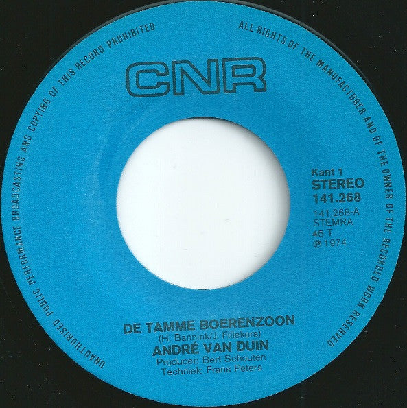 André van Duin : De Tamme Boerenzoon (7", Single, Blu)