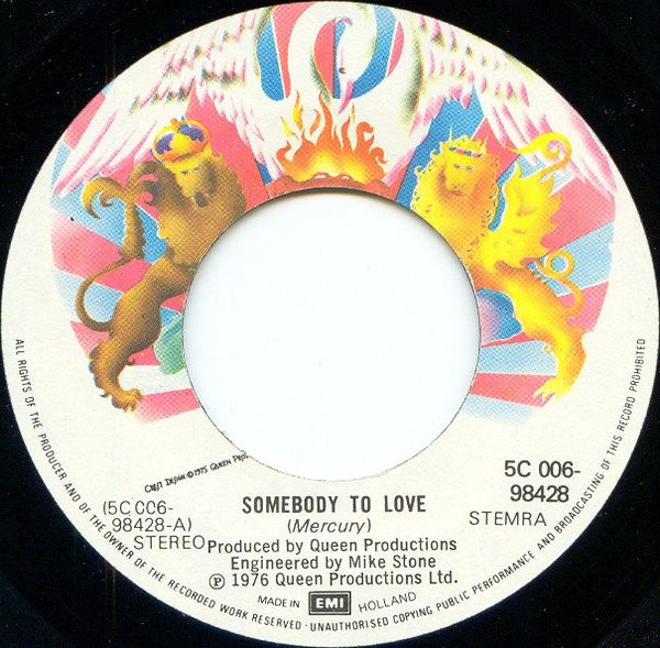 Queen : Somebody To Love (7", Single)