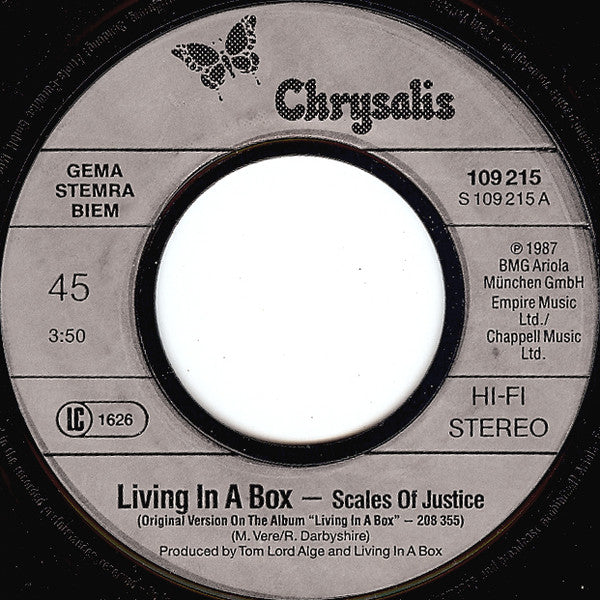 Living In A Box : Scales Of Justice (7", Single)