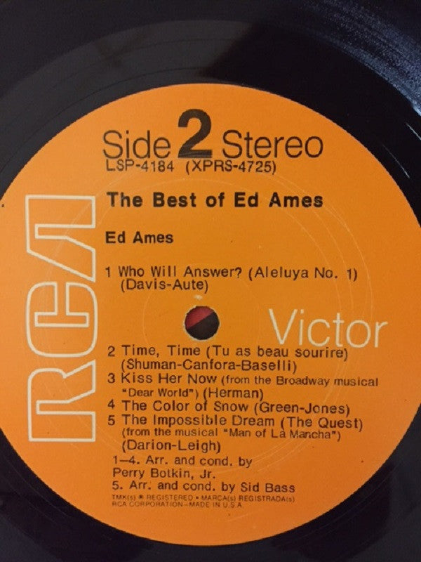 Ed Ames : The Best Of Ed Ames (LP, Comp, Ind)