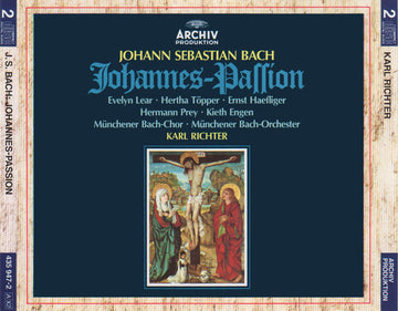 Johann Sebastian Bach, Evelyn Lear, Hertha Töpper, Ernst Haefliger, Hermann Prey, Kieth Engen, Münchener Bach-Chor, Münchener Bach-Orchester, Karl Richter : Johannes-Passion (2xCD, RE, RM)