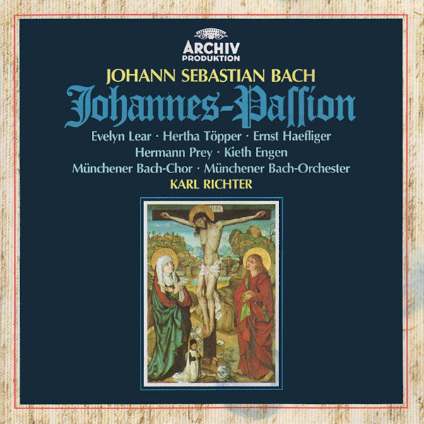 Johann Sebastian Bach, Evelyn Lear, Hertha Töpper, Ernst Haefliger, Hermann Prey, Kieth Engen, Münchener Bach-Chor, Münchener Bach-Orchester, Karl Richter : Johannes-Passion (2xCD, RE, RM)