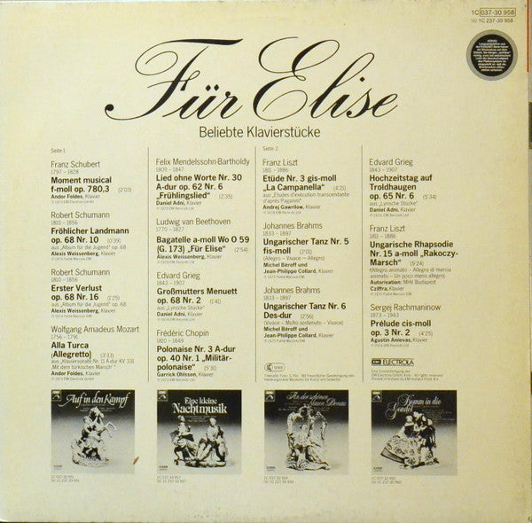 Various : Für Elise Beliebte Klavierstücke (LP, Comp)