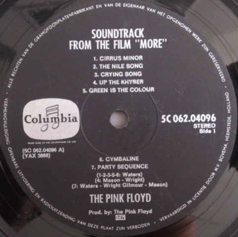 The Pink Floyd* : Soundtrack From The Film "More" (LP, Album)