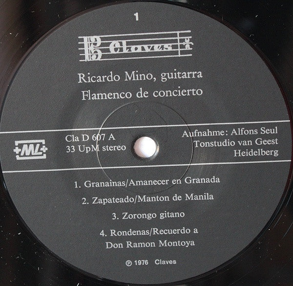 Ricardo Miño : Flamenco De Concierto Guitarra (LP, Album, Gat)