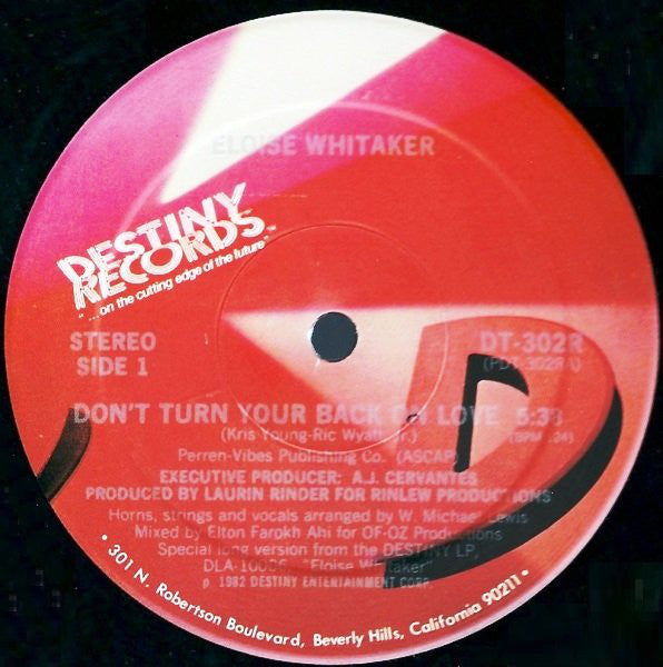 Eloise Whitaker : Don't Turn Your Back On Love (12")