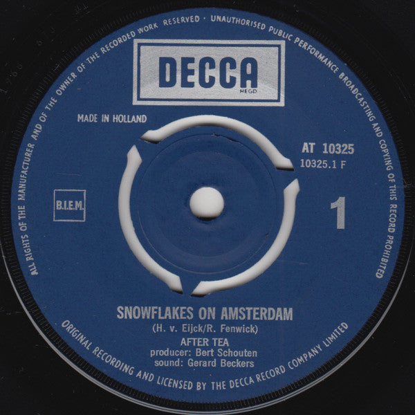 After Tea : Snowflakes On Amsterdam / The Palace Showboat (7", Single)