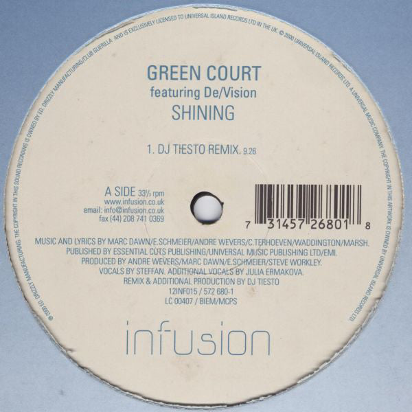 Green Court Featuring De/Vision : Shining (12")