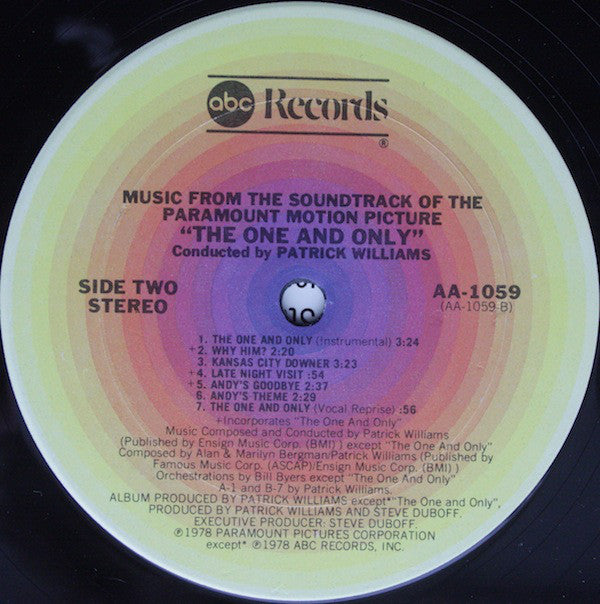 Patrick Williams : The One And Only (Music From The Soundtrack Of The Paramount Motion Picture) (LP, Album)