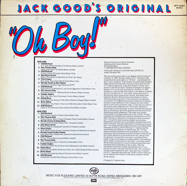 Various : Jack Good's Original "Oh Boy!" (LP, Album, Mono, RE)