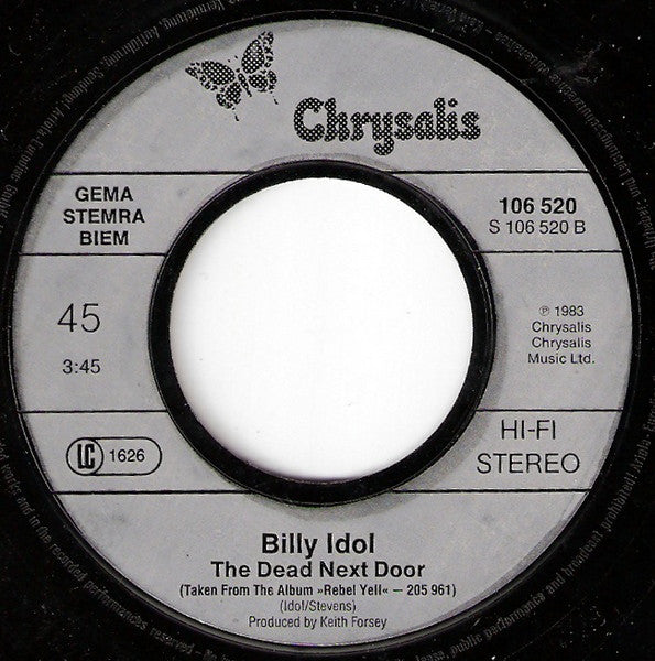Billy Idol : Eyes Without A Face (7", Single)