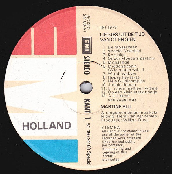 Martine Bijl : Zingt Liedjes Uit De Tijd Van Ot En Sien (LP, RE)
