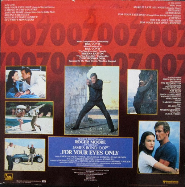 Bill Conti : For Your Eyes Only (Original Motion Picture Soundtrack) (LP, Album)