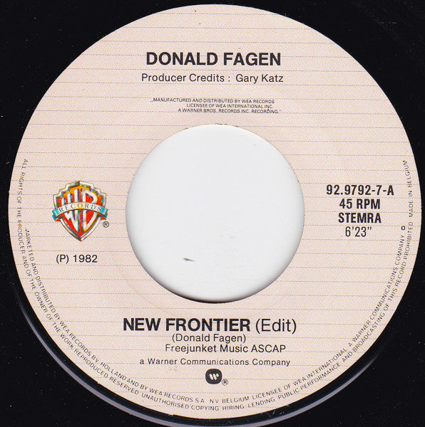 Donald Fagen : New Frontier (7", Single)