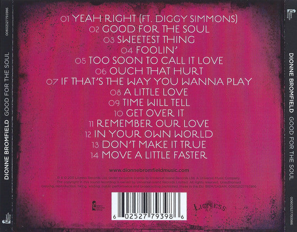 Dionne Bromfield : Good For The Soul (CD, Album)
