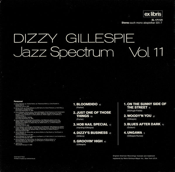 Dizzy Gillespie : Jazz Spectrum Vol. 11 (LP, Comp)