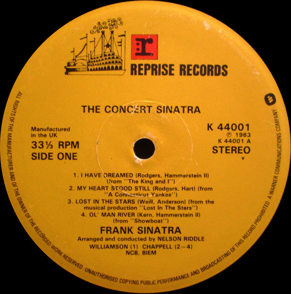 Frank Sinatra : The Concert Sinatra (LP, Album, RE)