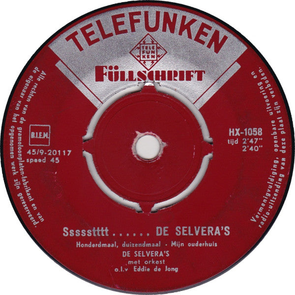 De Selvera's : Attentie ........ De Selvera's (7", EP, Mono)