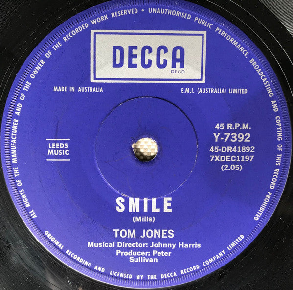 Tom Jones : Delilah (7", Single)