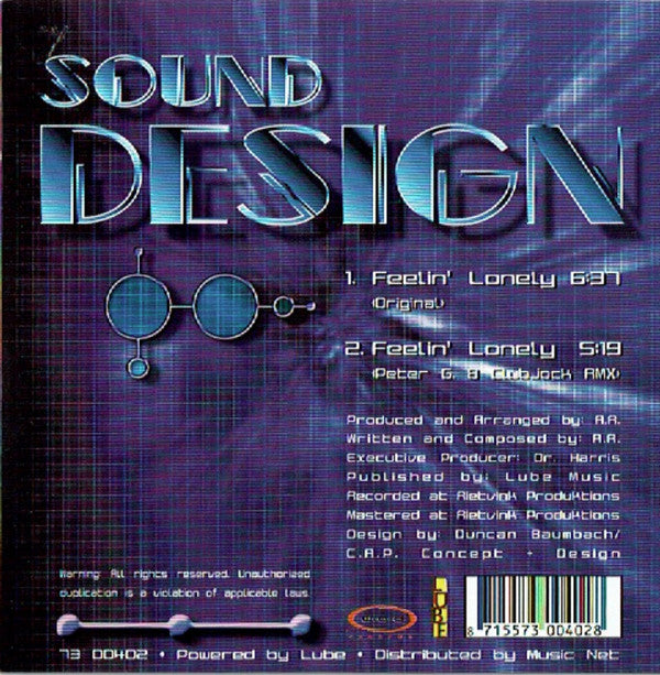 Sound Design (2) : Feelin' Lonely (CD, Single)