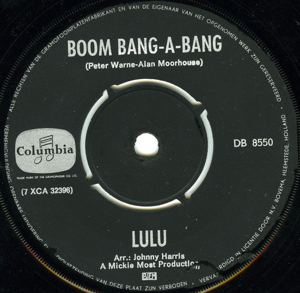 Lulu : Boom Bang-A-Bang (7", Single)