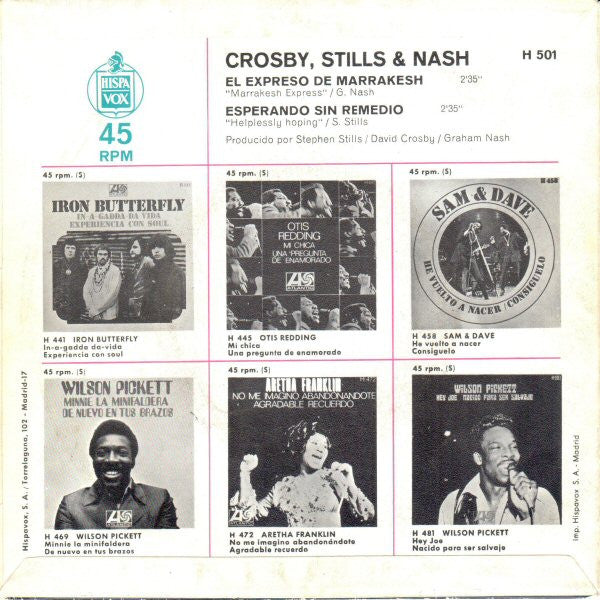 Crosby, Stills & Nash : El Expreso De Marrakesh / Esperando Sin Remedio (7", Single)