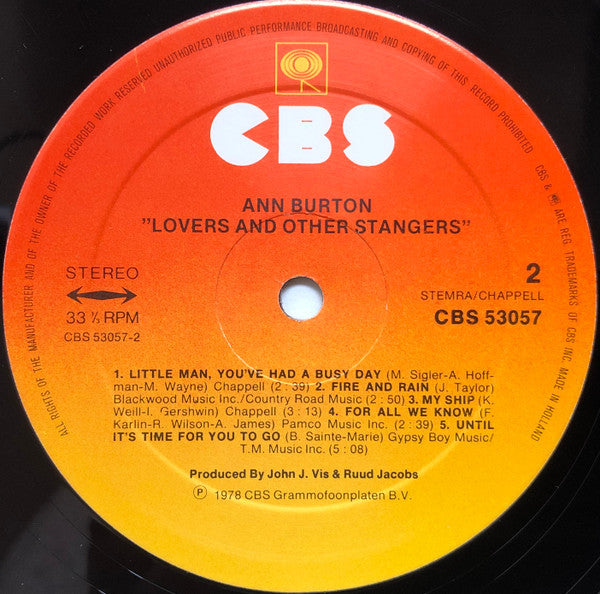Ann Burton : Ann Burton Sings For Lovers And Other Strangers (LP, RE)