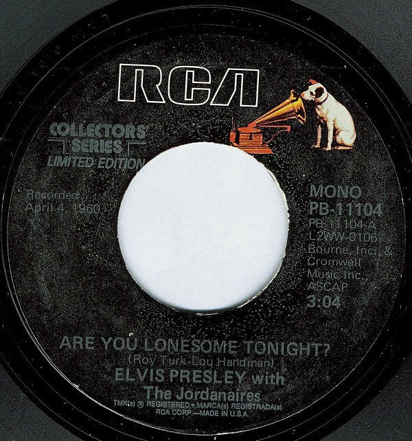 Elvis Presley : Are You Lonesome Tonight? (7", Single, Mono, Ltd, RE, Styrene, Ter)