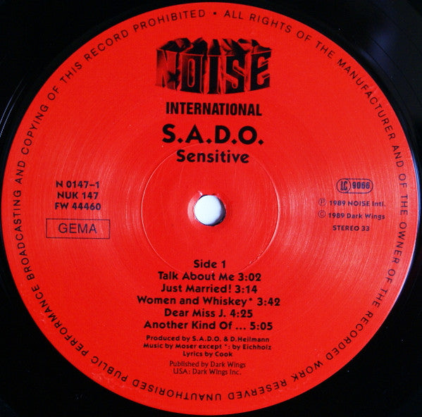 S.A.D.O. (2) : Sensitive (LP, Album)