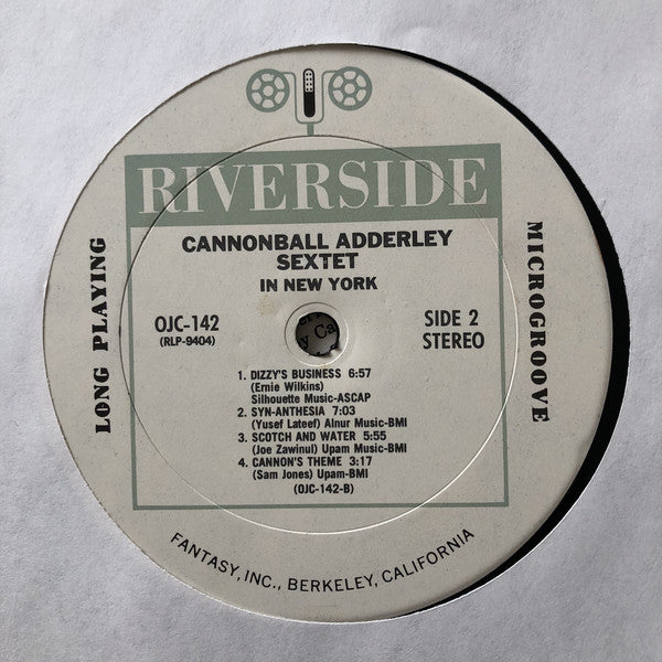 Cannonball Adderley Sextet : In New York (LP, Album, RE)