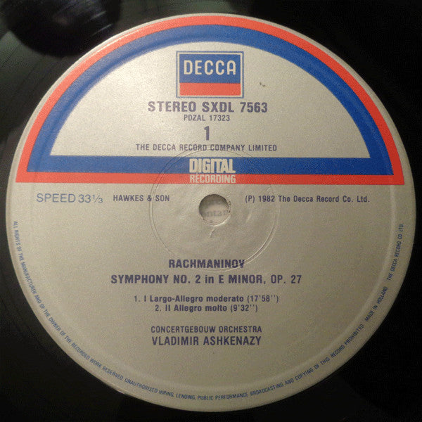 Rachmaninov*, Concertgebouw Orchestra* / Vladimir Ashkenazy : Symphony No.2 (LP)