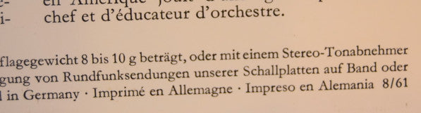 Berliner Philharmoniker Dirigent: Eugen Jochum : Eugen Jochum Dirigiert Beethoven (LP, Mono)