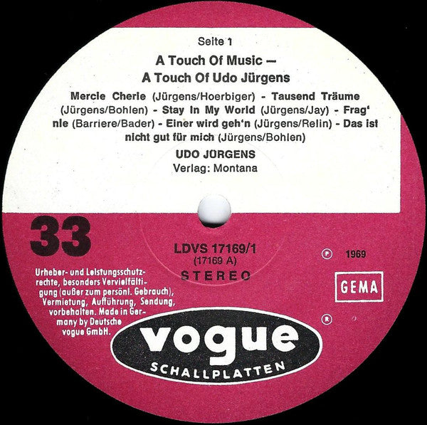 Udo Jürgens : A Touch Of Music - A Touch Of Udo Jürgens (2xLP, Comp)