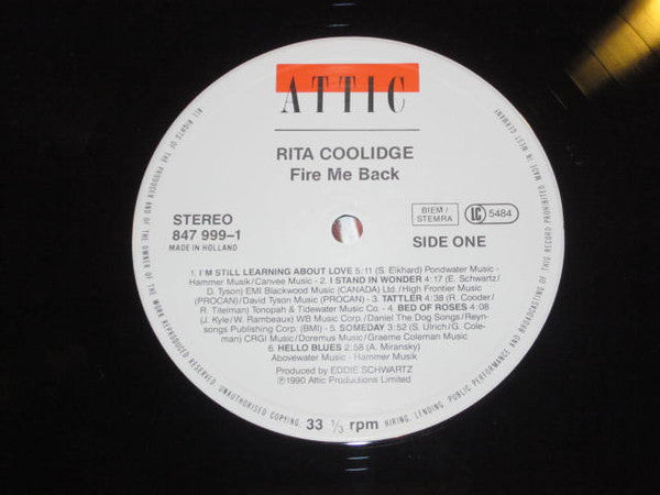 Rita Coolidge : Fire Me Back (LP, Album)