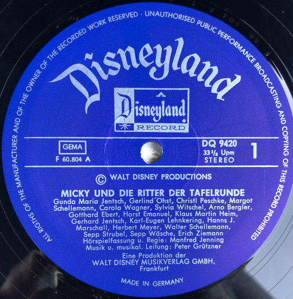 Manfred Jenning : Micky Und Die Ritter Der Tafelrunde (LP)