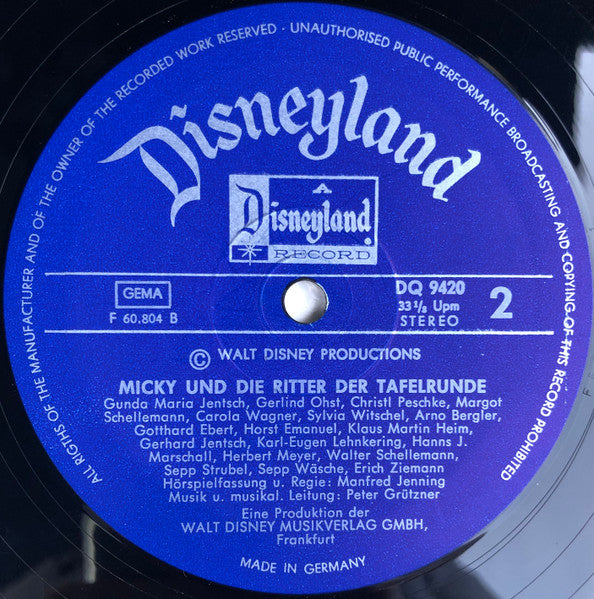 Manfred Jenning : Micky Und Die Ritter Der Tafelrunde (LP)