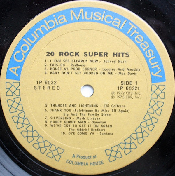 Various : 20 Rock Super Hits (LP, Comp)