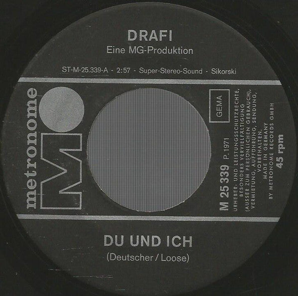 Drafi Deutscher : Du Und Ich (7", Single)