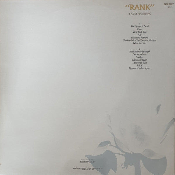The Smiths : Rank (LP, Album, Gat)