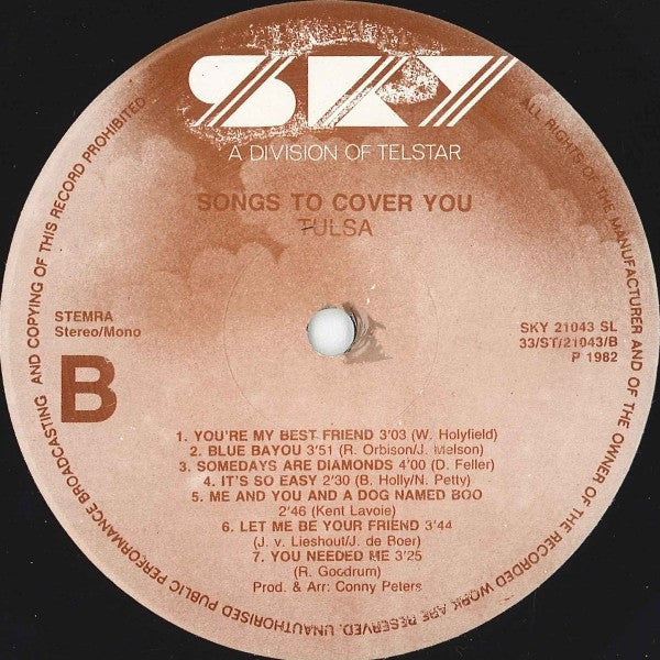 Tulsa (3) : Songs To Cover You (LP, Album)
