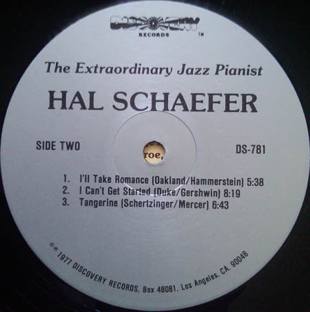 Hal Schaefer With Fred Atwood And Alvin Stoller : The Extraordinary Jazz Pianist (LP)