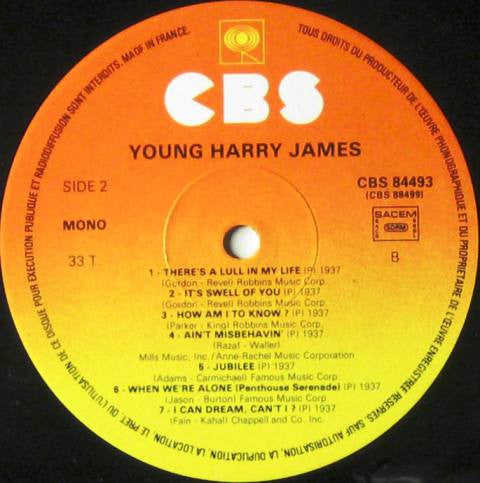 Harry James (2) : Young Harry James 1936-1939 (2xLP, Comp, Gat)
