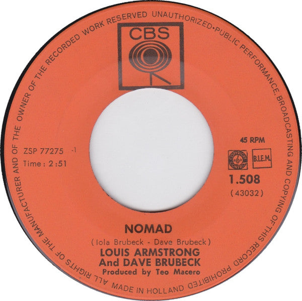 Louis Armstrong & Dave Brubeck : Nomad (7")
