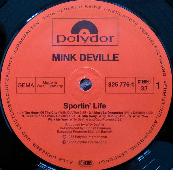 Mink DeVille : Sportin' Life (LP, Album)
